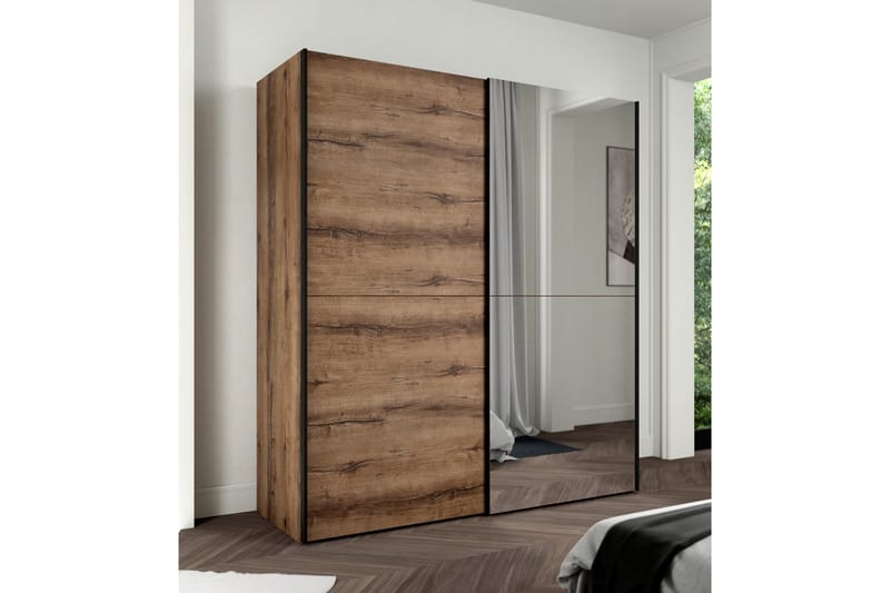 Vaatekaappi Velingrad 62x171 cm - Ruskea/Musta - Säilytys - Vaatesäilytys - Vaatekaappi