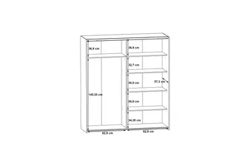 Vaatekaappi Velingrad 62x171 cm - Ruskea/Musta - Säilytys - Vaatesäilytys - Vaatekaappi