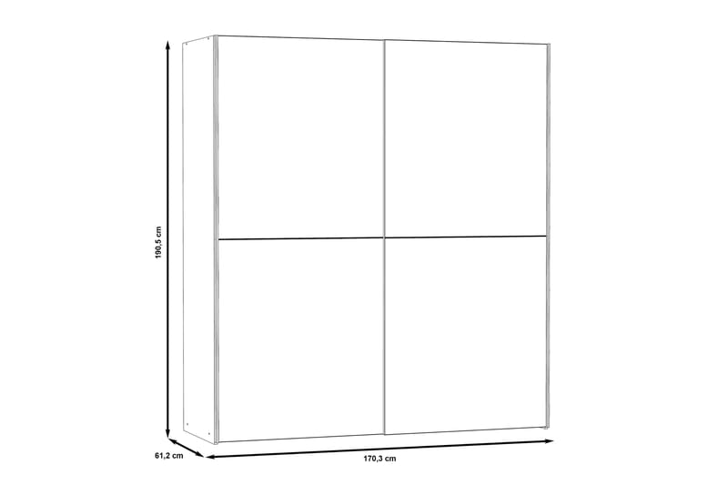Vaatekaappi Velingrad 62x171 cm - Valkoinen - Säilytys - Vaatesäilytys - Vaatekaappi