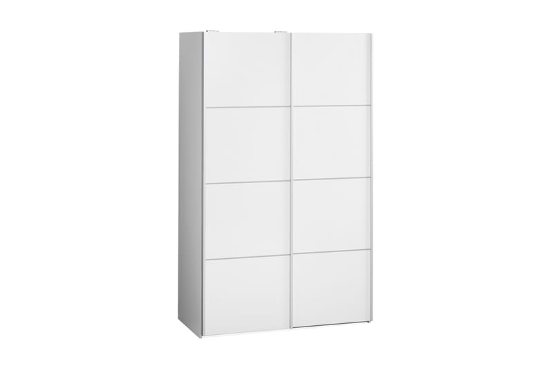Vaatekaappi Verona 122 cm 2 liukuovea 2 hyllyä 2 tankoa Valk - Tvilum - Säilytys - Vaatesäilytys - Vaatekaappi