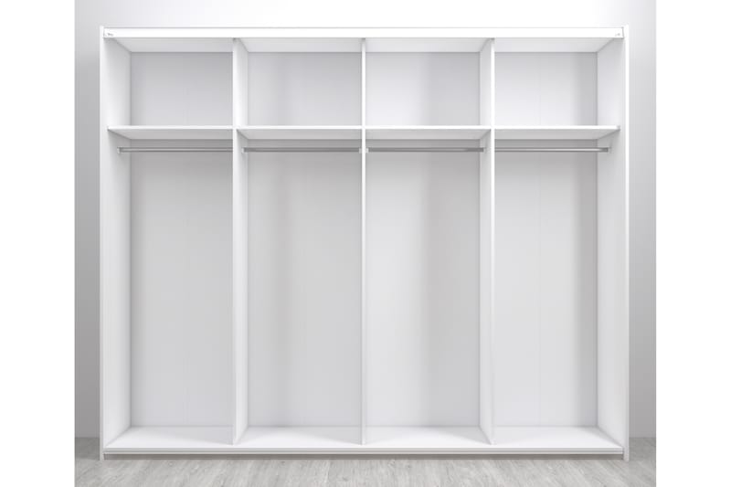Vaatekaappi Verona 242 cm 2 liukuovea 4 hyllyä 4 tankoa Be/V - Tvilum - Säilytys - Vaatesäilytys - Vaatekaappi