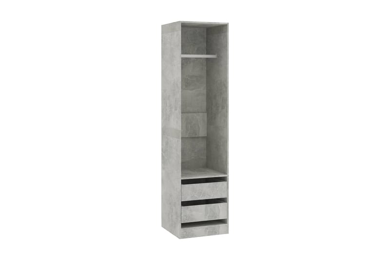 Vaatekaappi vetolaatikoilla betoninharmaa 50x50x200cm - Harmaa - Säilytys - Vaatesäilytys - Vaatekaappi