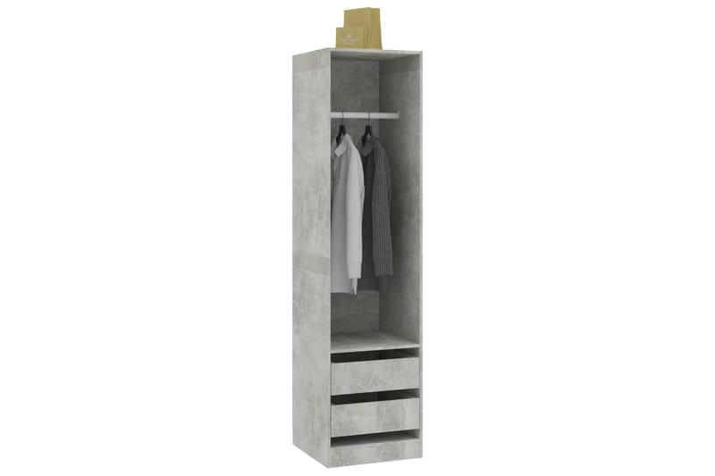 Vaatekaappi vetolaatikoilla betoninharmaa 50x50x200cm - Harmaa - Säilytys - Vaatesäilytys - Vaatekaappi
