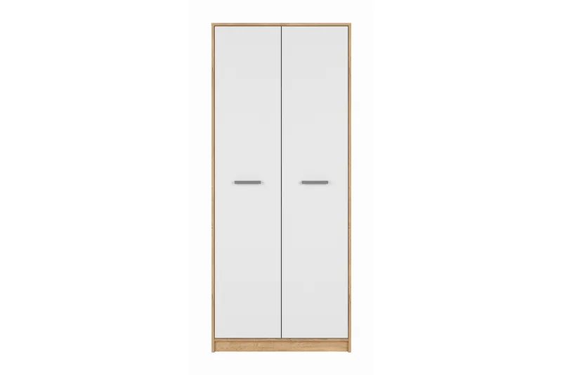 Vaatekaappi Viella - Puu/Luonnonväri/Valkoinen - Säilytys - Vaatesäilytys - Vaatekaappi