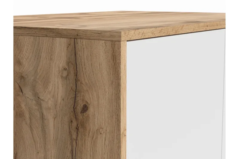 Vaatekaappi Viella - Puu/Luonnonväri/Valkoinen - Säilytys - Vaatesäilytys - Vaatekaappi