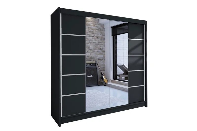 Vaatekaappi Wallinford - Musta - Säilytys - Vaatesäilytys - Vaatekaappi