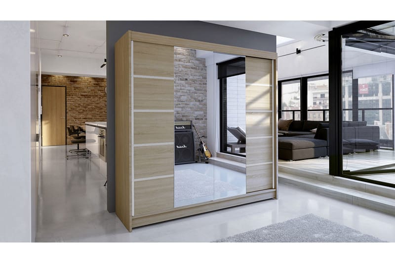 Vaatekaappi Wallinford - Tammi - Säilytys - Vaatesäilytys - Vaatekaappi