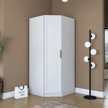 Vaatekaappi Wallxpert Gala Shelf (91 x 210 x 57,5 cm) Valkoinen - Valkoinen - Säilytys - Vaatesäilytys - Vaatekaappi - Kulmavaatekaappi