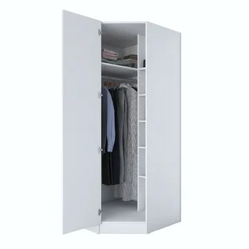Vaatekaappi Wallxpert Gala Shelf (91 x 210 x 57,5 cm) Valkoinen - Valkoinen - Säilytys - Vaatesäilytys - Vaatekaappi - Kulmavaatekaappi