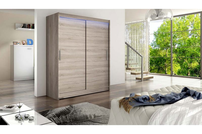 Vaatekaappi Westa 150x58x200 cm - Beige / Harmaa / Valkoinen - Säilytys - Vaatesäilytys - Vaatekaappi