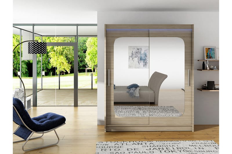 Vaatekaappi Westa 150x58x200 cm - Beige/Harmaa - Säilytys - Vaatesäilytys - Vaatekaappi