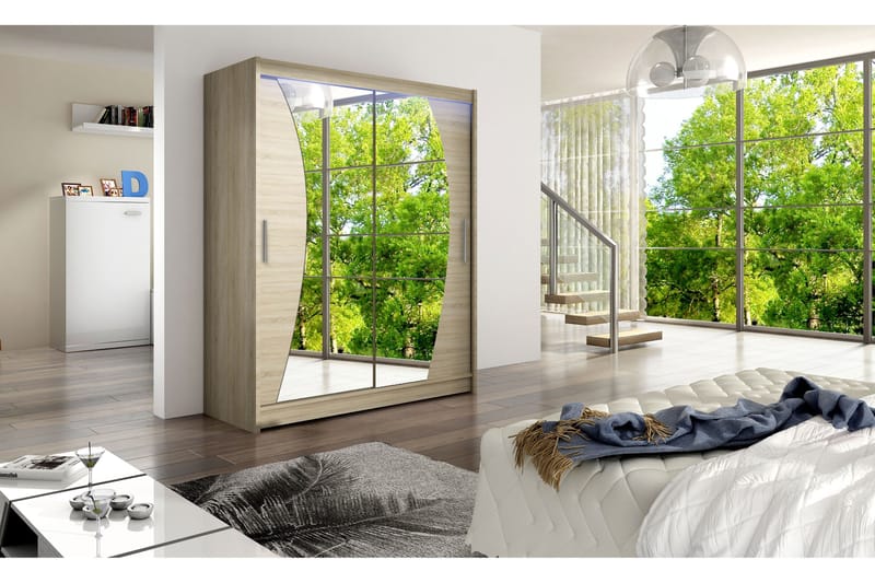 Vaatekaappi Westa 150x58x200 cm - Beige/Valkoinen - Säilytys - Vaatesäilytys - Vaatekaappi