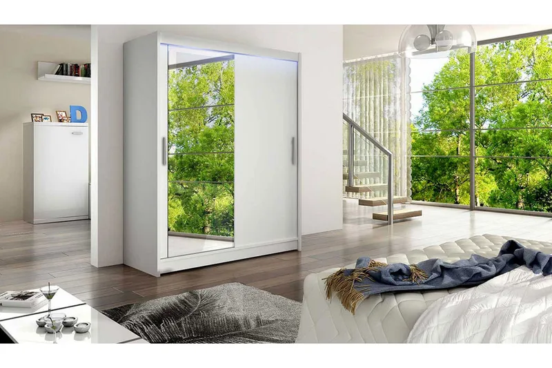 Vaatekaappi Westa 150x58x200 cm - Valkoinen - Säilytys - Vaatesäilytys - Vaatekaappi