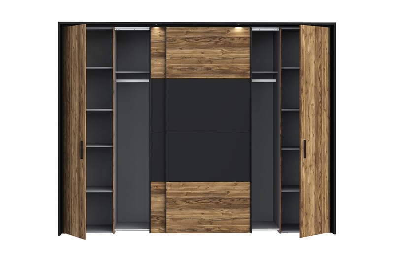 Vaatekaappi Yundola 62x280 cm - Ruskea/Musta - Säilytys - Vaatesäilytys - Vaatekaappi