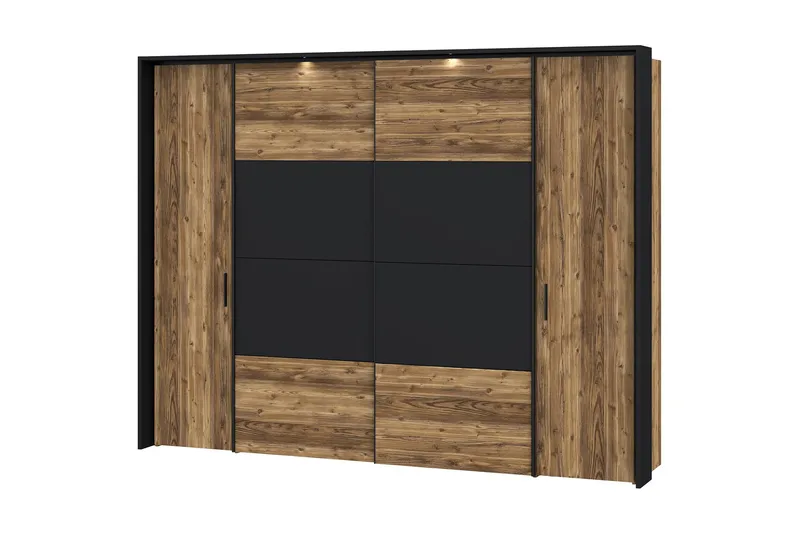 Vaatekaappi Yundola 62x280 cm, Ruskea/Musta