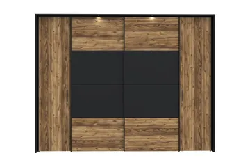Vaatekaappi Yundola 62x280 cm - Ruskea/Musta - Säilytys - Vaatesäilytys - Vaatekaappi