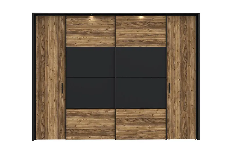 Vaatekaappi Yundola 62x280 cm - Ruskea/Musta - Säilytys - Vaatesäilytys - Vaatekaappi