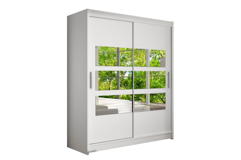 Vaatekaappi Presto liukuovet Osittainen Peili, Valkoinen