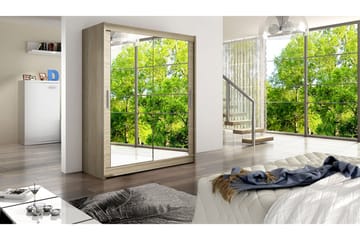 Vaatekaappi Presto 150 cm liukuovet Peiliä - Tammi - Säilytys - Vaatesäilytys - Vaatekaappi