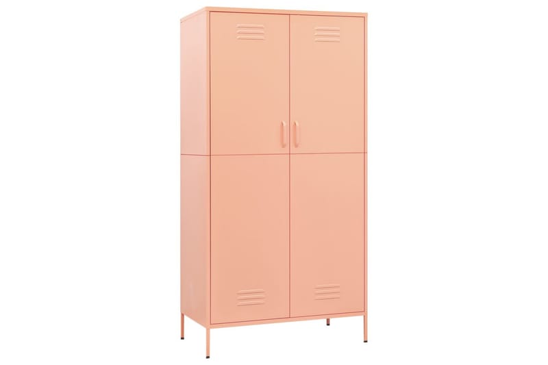 Vaatekaappi pinkki 90x50x180 cm teräs - Säilytys - Vaatesäilytys - Vaatekaappi