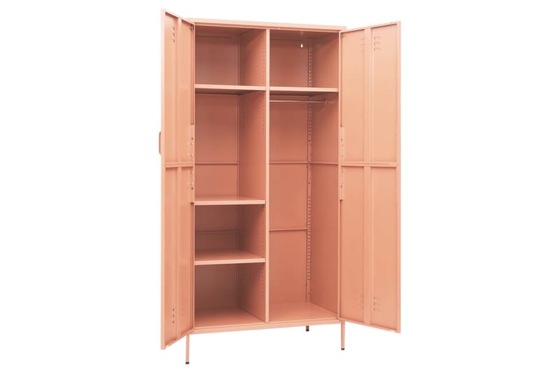 Vaatekaappi pinkki 90x50x180 cm teräs - Säilytys - Vaatesäilytys - Vaatekaappi