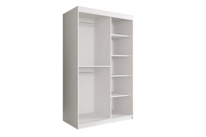 Vaatekaappi Peileillä Marmesa 120 cm Marmorikuvio - Valkoinen/Kulta - Säilytys - Vaatesäilytys - Vaatekaappi