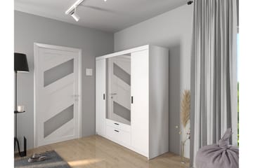 Vaatekaappi Peilillä Sveaborg 53x190x176,3 cm - Valkoinen - Säilytys - Vaatesäilytys - Vaatekaappi