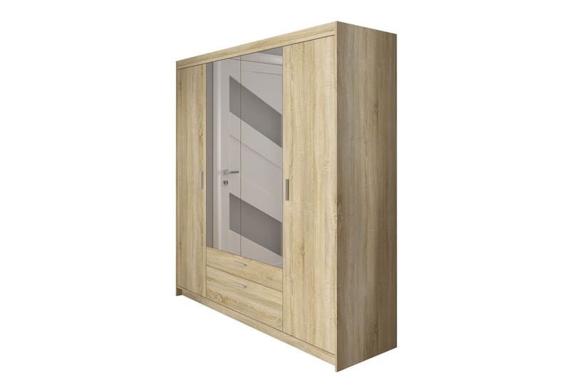 Vaatekaappi Peilillä Sveaborg 53x190x176,3 cm - Tammi - Säilytys - Vaatesäilytys - Vaatekaappi