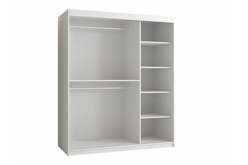 Vaatekaappi peilillä Dunvegan - Valkoinen - Säilytys - Vaatesäilytys - Vaatekaappi