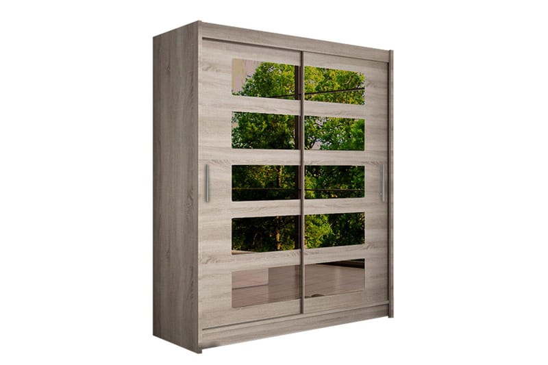 Vaatekaappi Presto liukuovet 5-osainen Peili - Tammi - Säilytys - Vaatesäilytys - Vaatekaappi