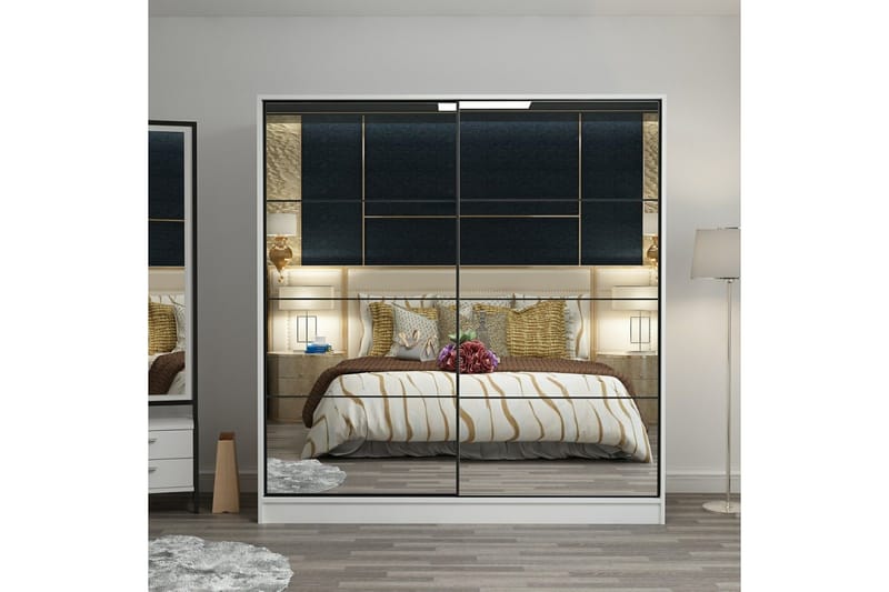 Vaatekaappi peilillä Cambrian, Valkoinen