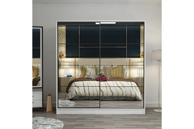 Vaatekaappi peilillä Cambrian, Valkoinen