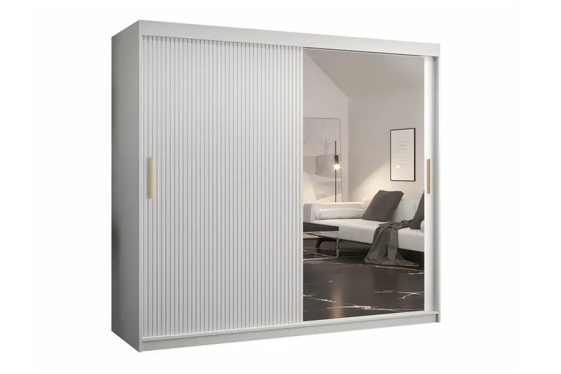 Vaatekaappi peilillä Dunvegan, Valkoinen