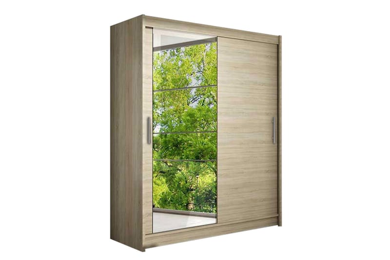 Vaatekaappi Presto 150 cm liukuovet Peili - Tammi - Säilytys - Vaatesäilytys - Vaatekaappi