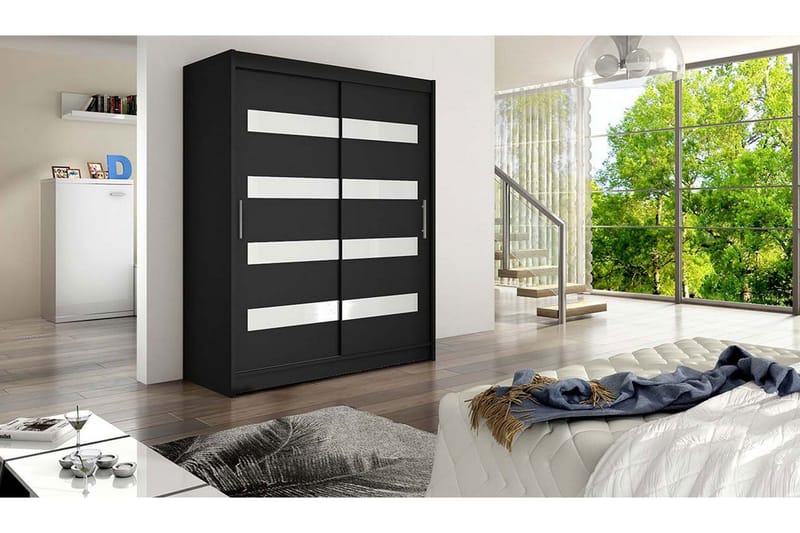 Vaatekaappi Presto Kapea liukuovilla - Musta - Säilytys - Vaatesäilytys - Vaatekaappi