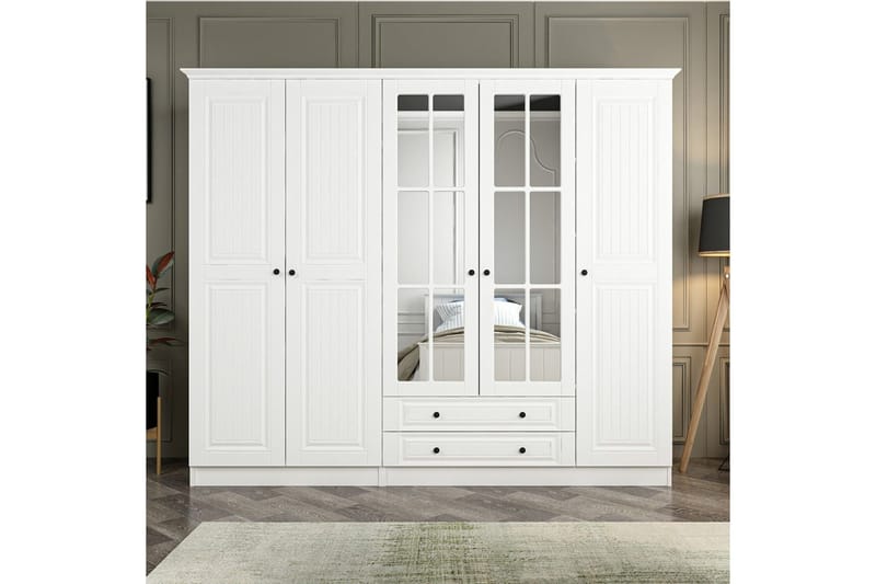 Vaatekaappi peilillä Cambrian, Valkoinen