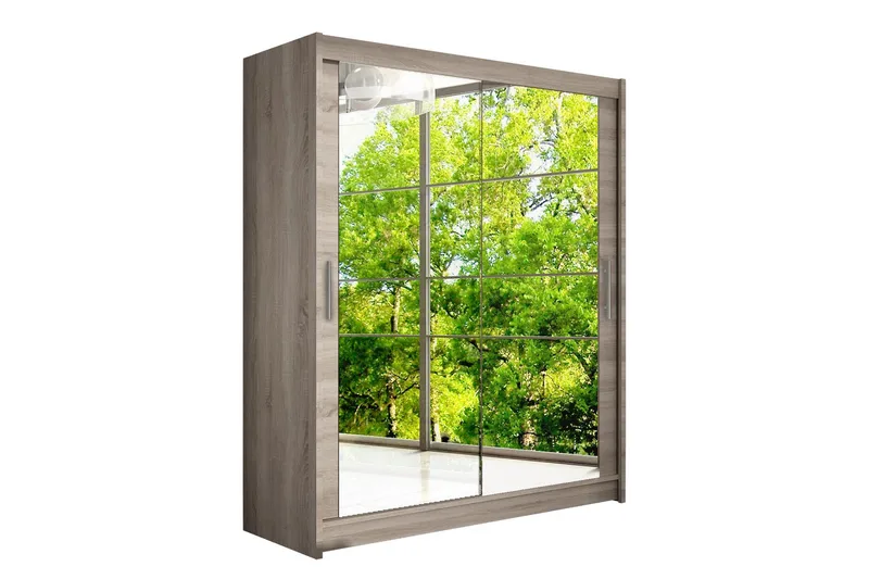 Vaatekaappi Presto liukuovet Peiliä, Tammi