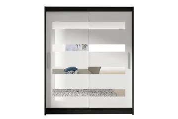 Vaatekaappi Presto 58x150 cm - Musta/Valkoinen - Säilytys - Vaatesäilytys - Vaatekaappi