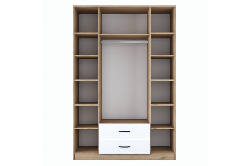 Vaatekaappi peilillä Cambrian - Pähkinä/Valkoinen - Säilytys - Vaatesäilytys - Vaatekaappi