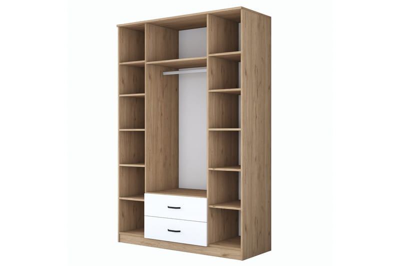 Vaatekaappi peilillä Cambrian - P ähkinä/Valkoinen - Säilytys - Vaatesäilytys - Vaatekaappi