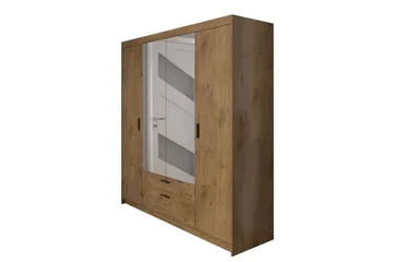 Vaatekaappi Peilillä Sveaborg 53x190x176,3 cm - Luonnonväri - Säilytys - Vaatesäilytys - Vaatekaappi