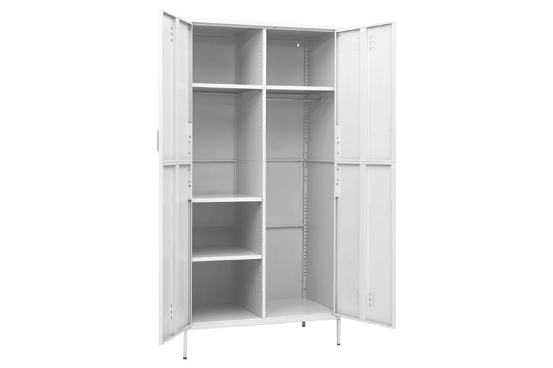 Vaatekaappi valkoinen 90x50x180 cm teräs - Säilytys - Vaatesäilytys - Vaatekaappi