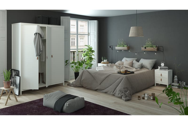Vallvidera-vaatekaappi 58x150 cm - Valkoinen - Säilytys - Vaatesäilytys - Vaatekaappi