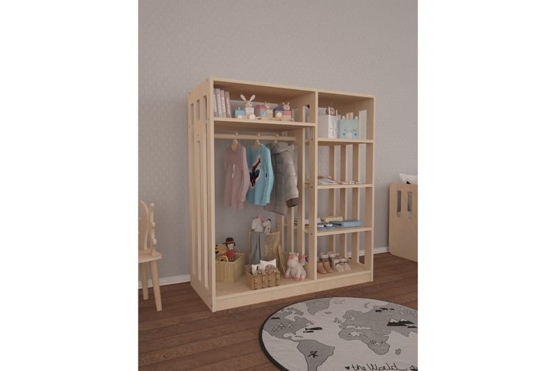 Vaatekaappi Vintor Koivupuu - Luonnollinen - Säilytys - Vaatesäilytys - Vaatekaappi