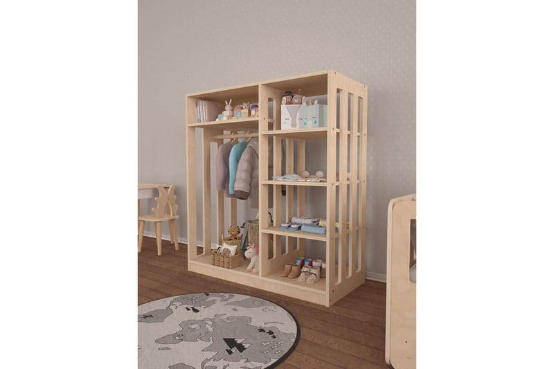 Vaatekaappi Vintor Koivupuu - Luonnollinen - Säilytys - Vaatesäilytys - Vaatekaappi
