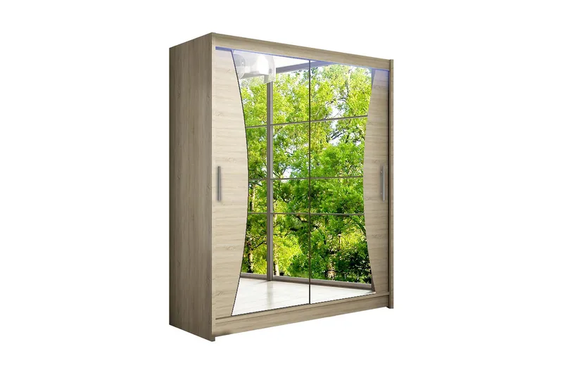Vaatekaappi Westa 150x58x200 cm, Beige/Valkoinen