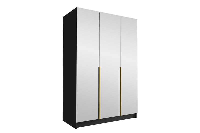 Vaatekaappi Peilillä Herrljunga 150 cm, Musta/Kulta