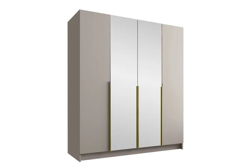 Vaatekaappi Peilillä Vadstena 200 cm, Kashmir/Kulta