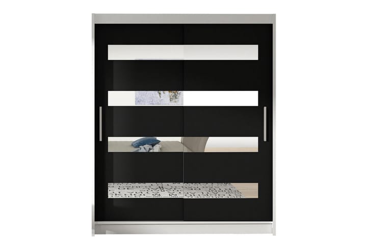 Vaatekaappi Presto 58x150 cm - Valkoinen/Musta - Vaatekaappi