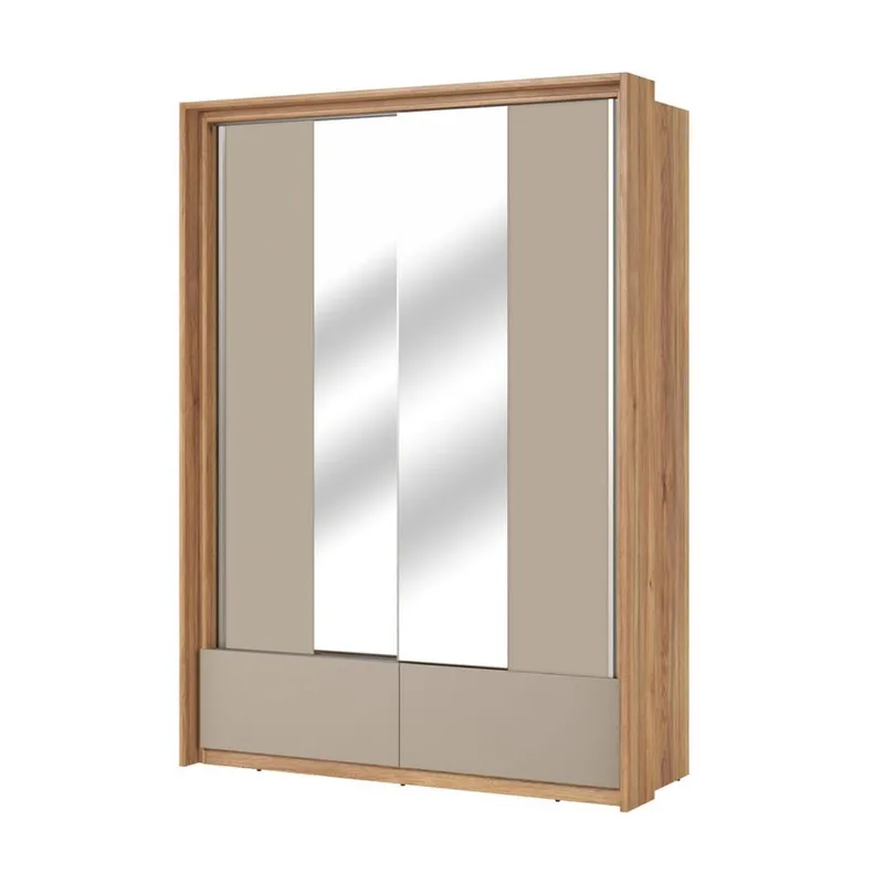 Vaatekaappi peilillä Impressio 2 liukuovea ja 2 laatikkoa, 159 cm